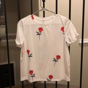 White rose tee shirt